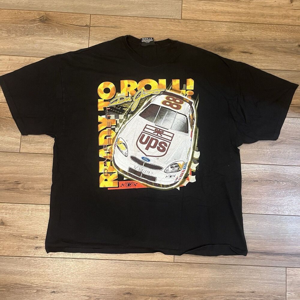 Vintage Dale Jarrett #88 UPS Racing Chase Authentics NASCAR Black T-Shirt 2XL